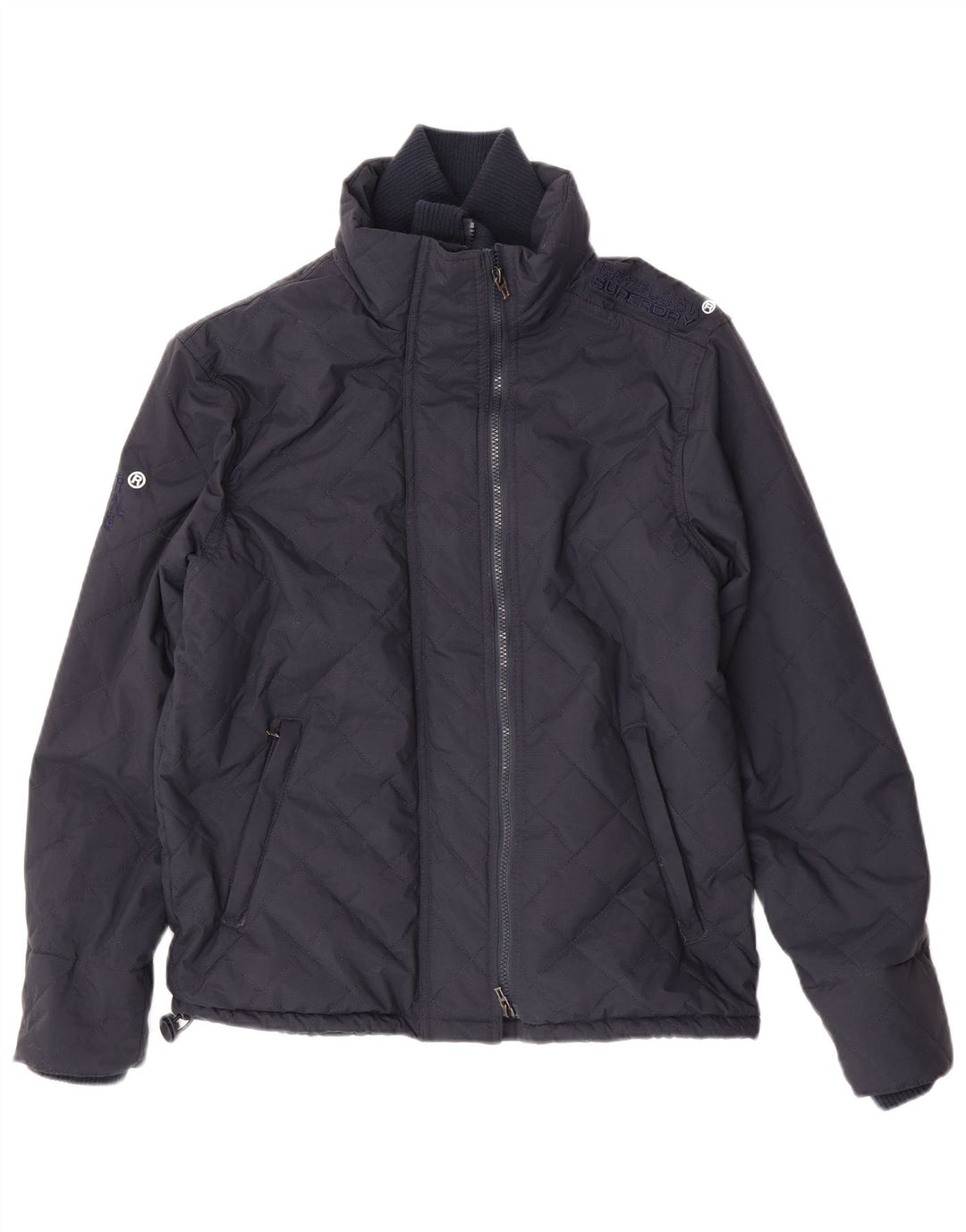 Superdry Mens Padded Jacket UK 38 Medium Navy Blue Nylon