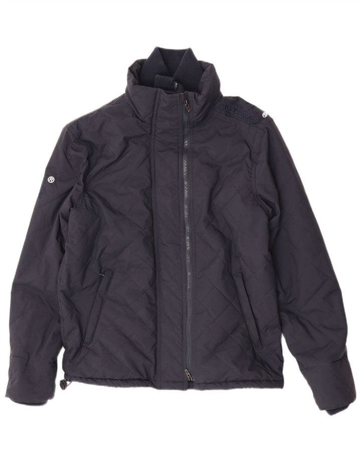 Superdry Mens Padded Jacket UK 38 Medium Navy Blue Nylon