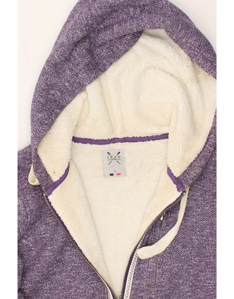 CREW CLOTHING Womens Zip Hoodie Sweater US 8 Medium Purple Cotton | Vintage Crew Clothing | Thrift | Second-Hand Crew Clothing | Used Clothing | Messina Hembry 