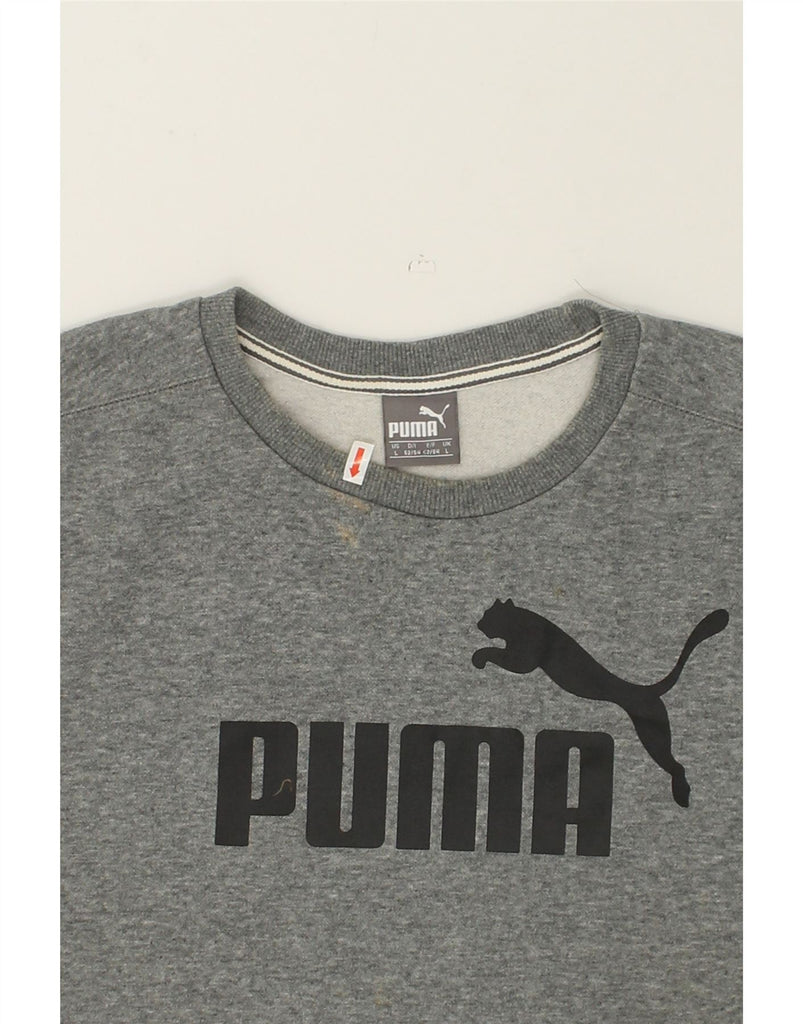 PUMA Mens Graphic Sweatshirt Jumper Large Grey Cotton | Vintage Puma | Thrift | Second-Hand Puma | Used Clothing | Messina Hembry 