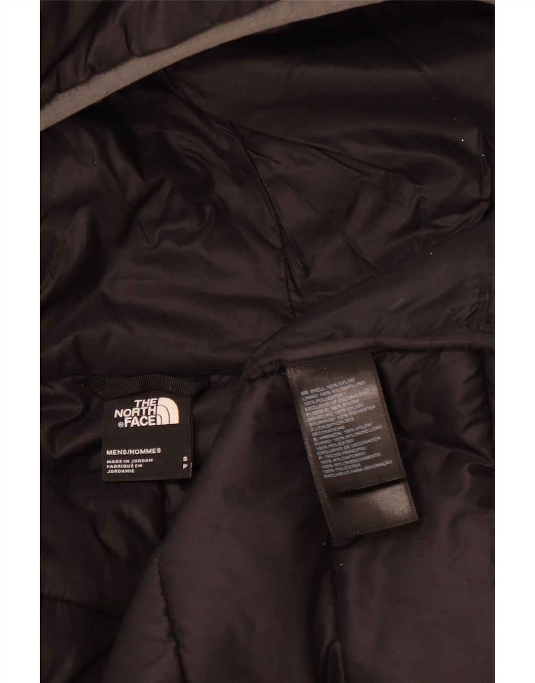 THE NORTH FACE Mens Hooded Padded Jacket UK 36 Small Black Nylon