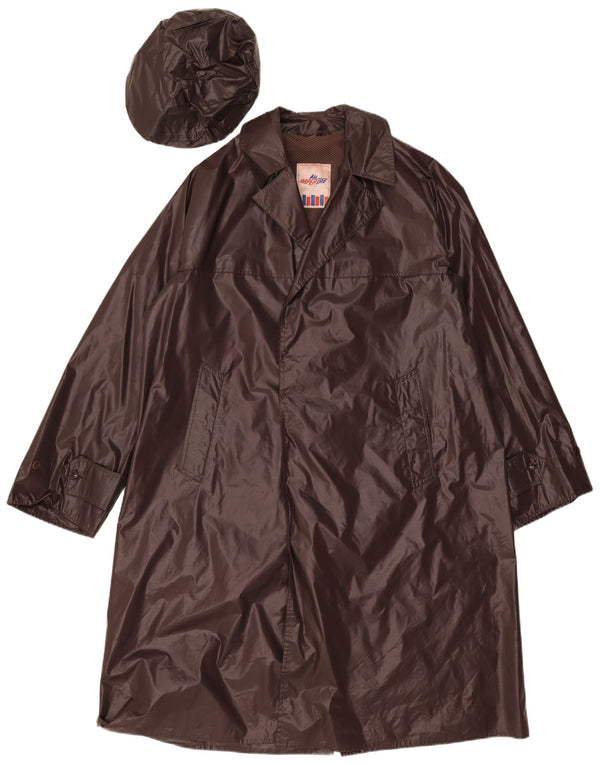 Vintage Mens Milano Raincoat UK 40 Large Brown