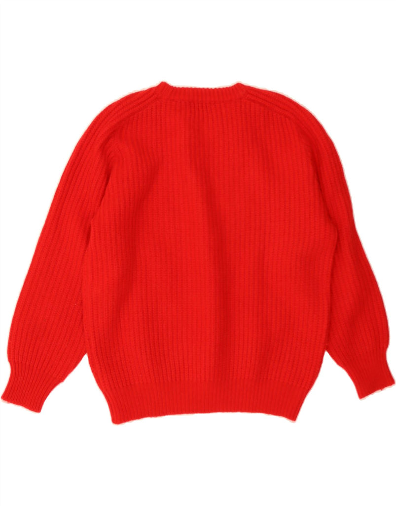 BENETTON Womens Crop Crew Neck Jumper Sweater IT 46 Large Red Wool Vintage Benetton and Second-Hand Benetton from Messina Hembry 