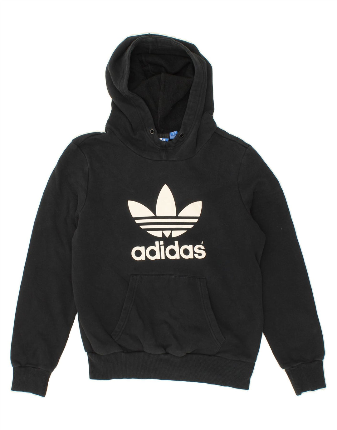 ADIDAS Womens Graphic Hoodie Jumper UK 12 Medium  Black Vintage Adidas and Second-Hand Adidas from Messina Hembry 