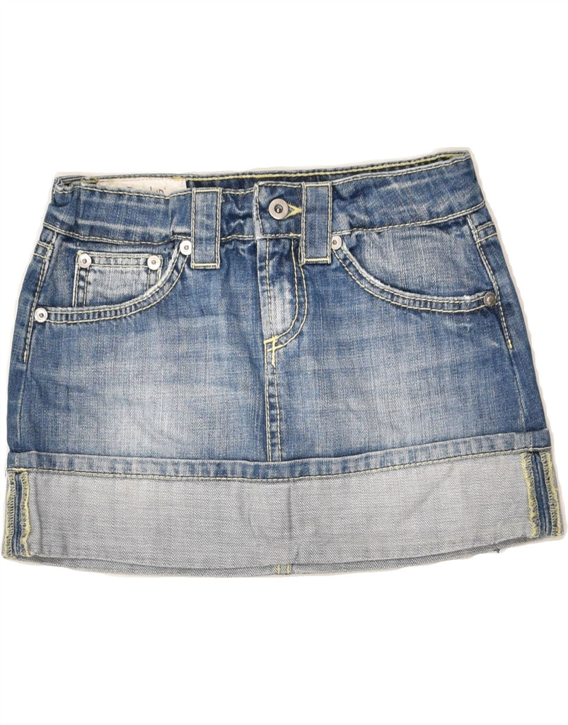 DONDUP Girls Denim Skirt 7-8 Years W24 Blue Cotton | Vintage Dondup | Thrift | Second-Hand Dondup | Used Clothing | Messina Hembry 