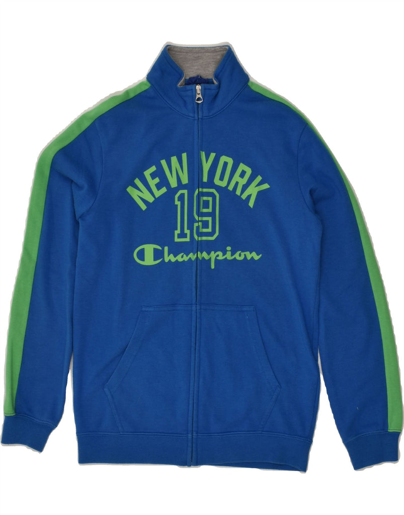 CHAMPION Boys Graphic Tracksuit Top Jacket 11-12 Years Large Blue Cotton | Vintage Champion | Thrift | Second-Hand Champion | Used Clothing | Messina Hembry 