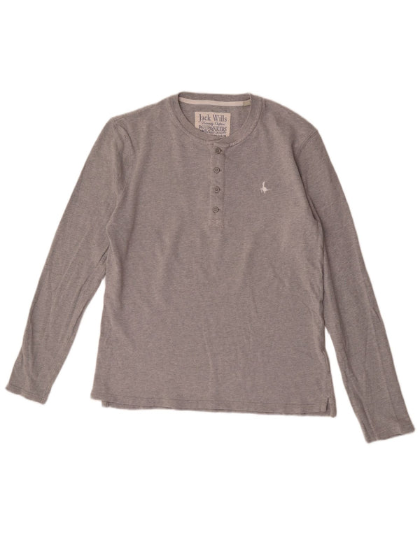 Jack Wills Mens Top Long Sleeve Medium Grey Cotton