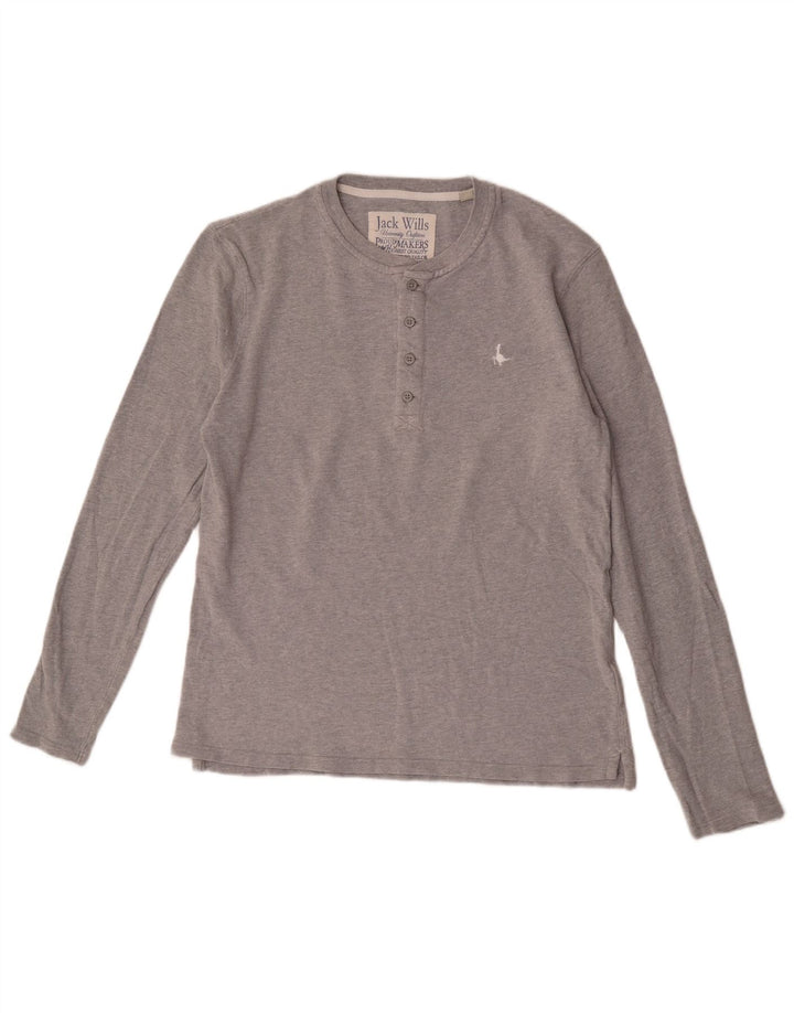 Jack Wills Mens Top Long Sleeve Medium Grey Cotton