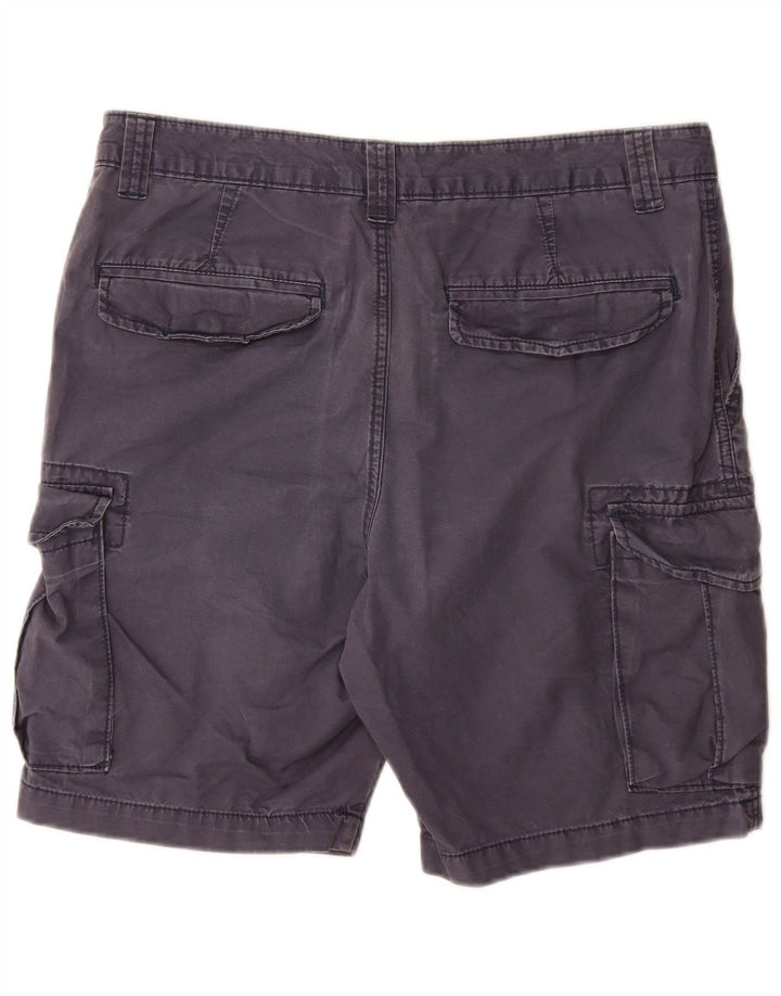 Marks & Spencer Mens Cargo Shorts W34 Large Navy Blue Cotton