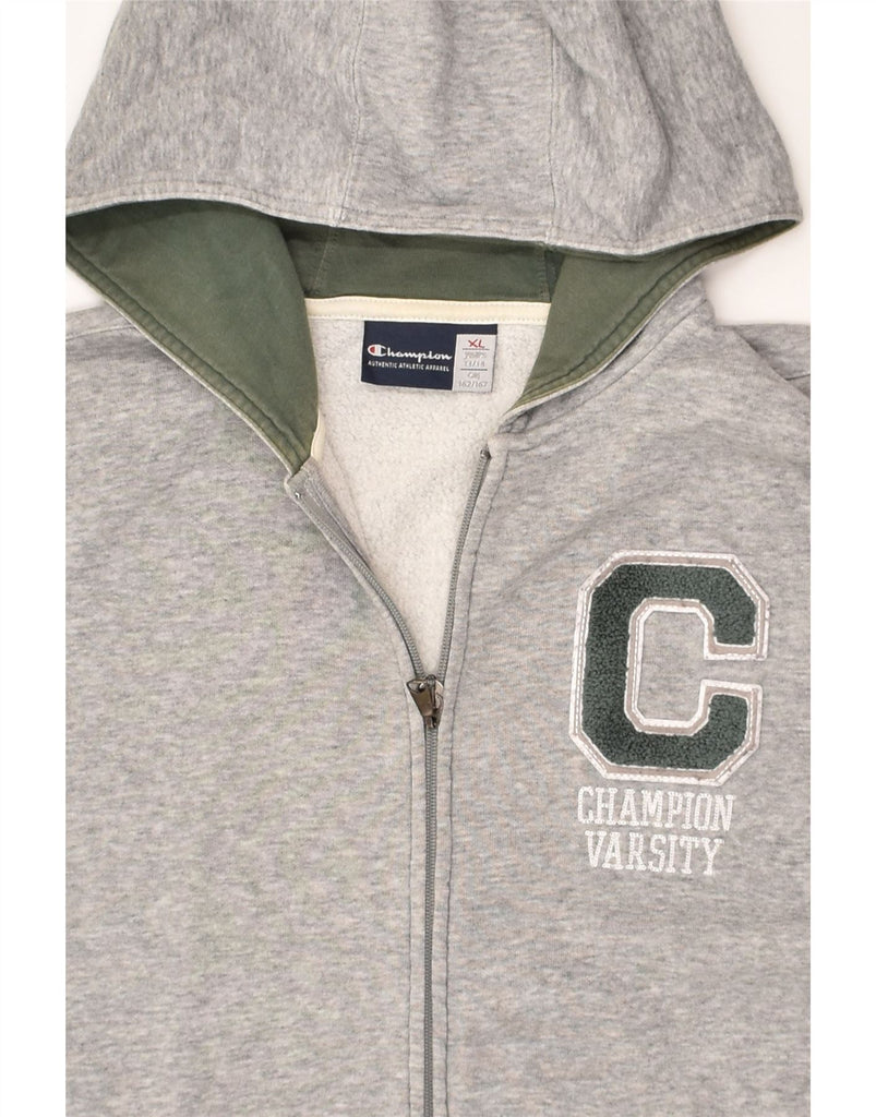 CHAMPION Boys Zip Hoodie Sweater 13-14 Years XL Grey Cotton | Vintage Champion | Thrift | Second-Hand Champion | Used Clothing | Messina Hembry 