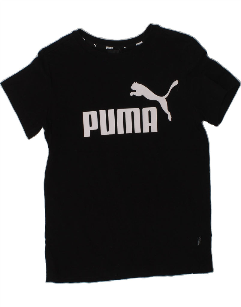 PUMA Boys Graphic T-Shirt Top 7-8 Years Black Cotton Vintage Puma and Second-Hand Puma from Messina Hembry 