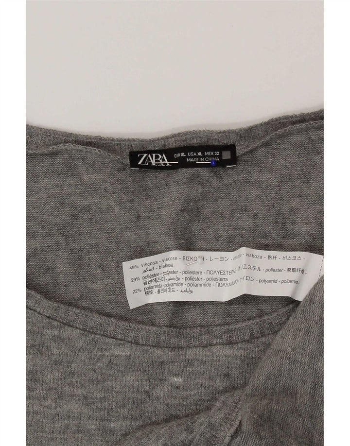 Zara Womens Vest Top UK 18 XL Grey Viscose