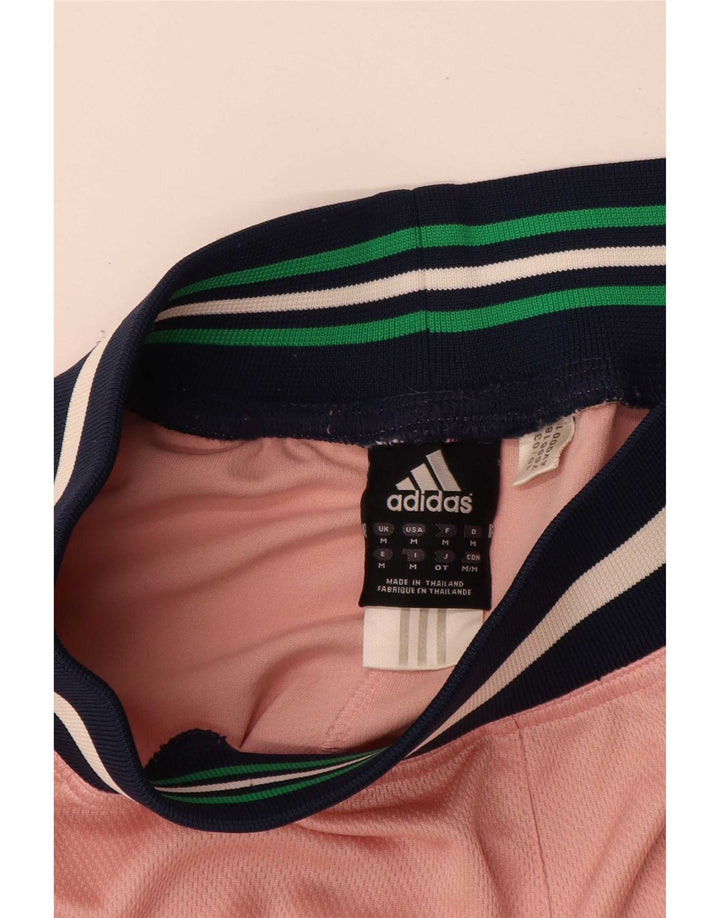 Adidas Womens Sport Shorts UK 12 Medium Pink Colourblock Polyester