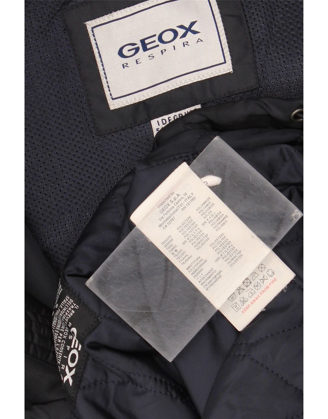 Geox Mens Respira Padded Jacket UK 44 2XL Navy Blue Polyester