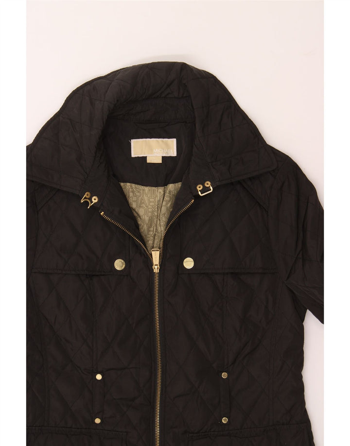 MICHAEL KORS Womens Quilted Jacket UK 14 Medium Black Polyester Vintage Michael Kors and Second-Hand Michael Kors from Messina Hembry 