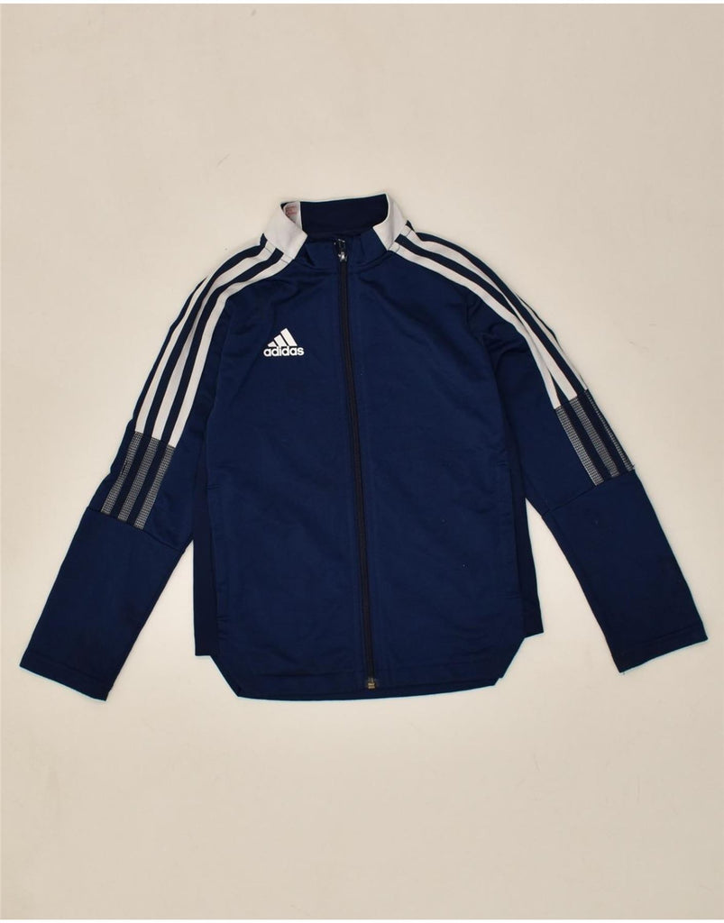 ADIDAS Boys Tracksuit Top Jacket 7-8 Years Navy Blue Polyester | Vintage Adidas | Thrift | Second-Hand Adidas | Used Clothing | Messina Hembry 