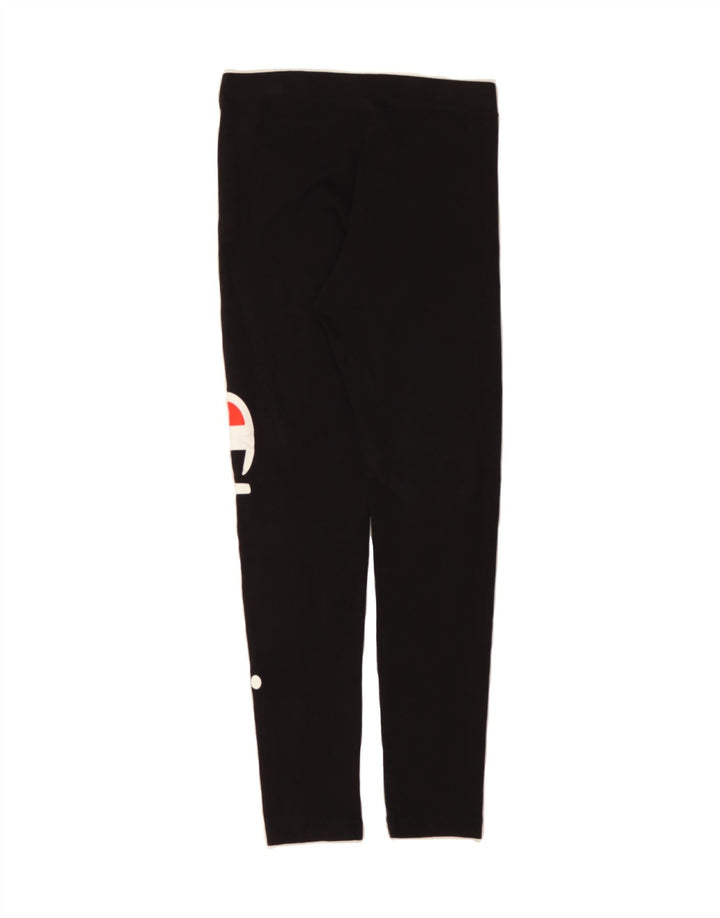 CHAMPION Womens Graphic Leggings UK 10 Small Black Cotton Vintage Champion and Second-Hand Champion from Messina Hembry 