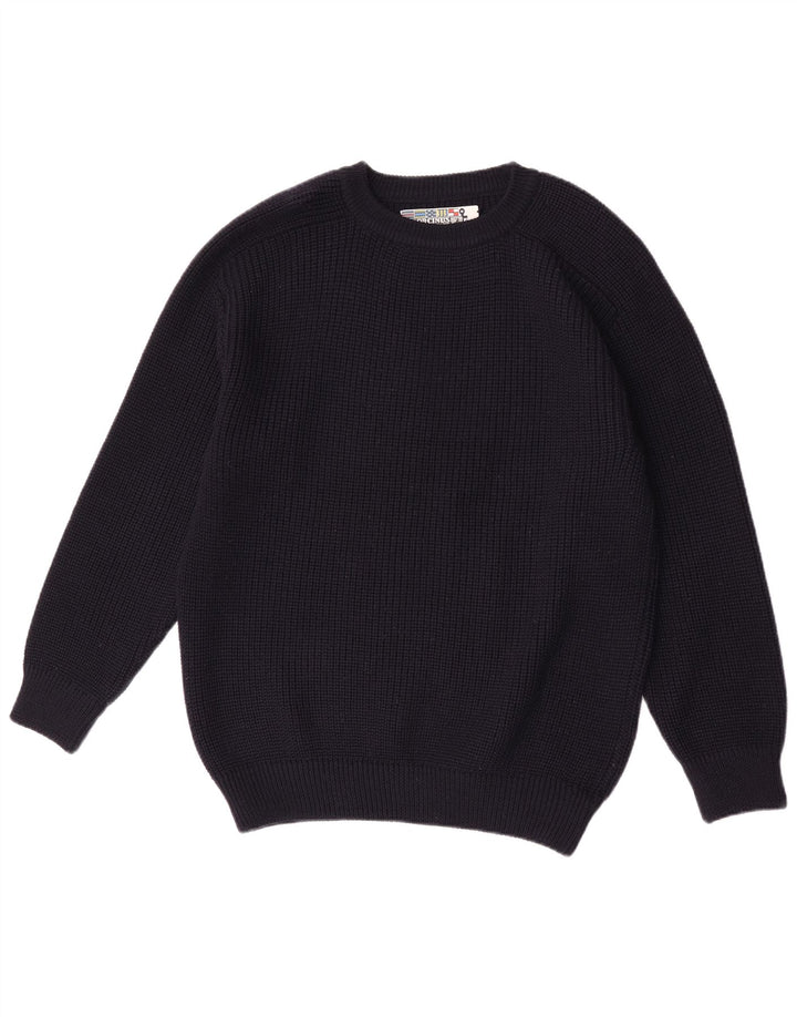 Orcinus Mens Crew Neck Jumper Sweater Medium Navy Blue Wool