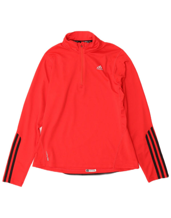 Adidas Womens Climacool Zip Neck Pullover Tracksuit Top UK 14 Medium Red