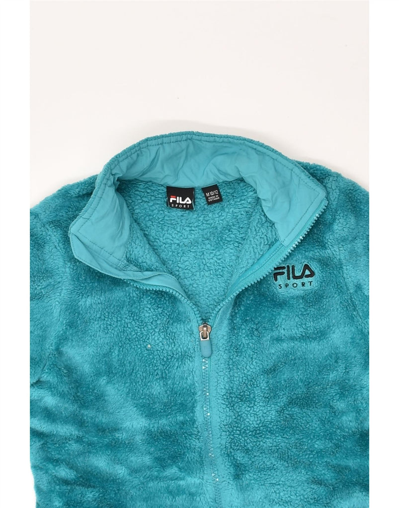 FILA Girls Fleece Jacket 10-11 Years Medium Turquoise Polyester | Vintage Fila | Thrift | Second-Hand Fila | Used Clothing | Messina Hembry 