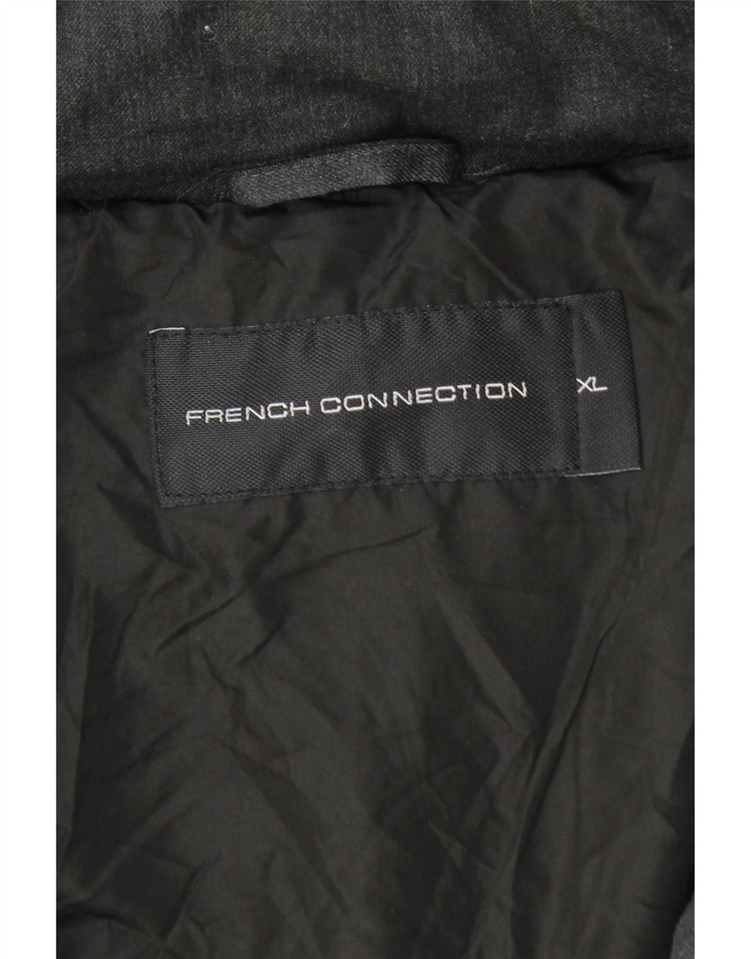 French Connection Mens Hooded Padded Jacket UK 42 XL Black Wool