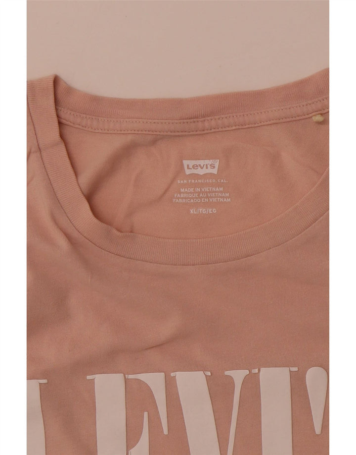 LEVI'S Womens Graphic T-Shirt Top UK 18 XL Pink