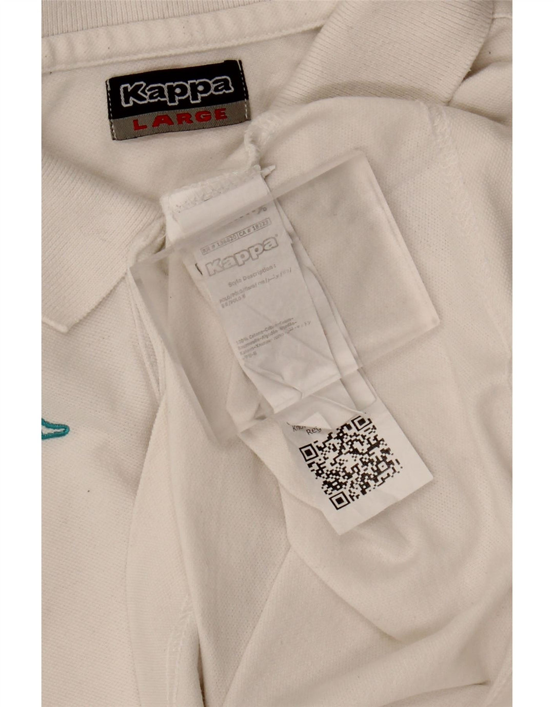 KAPPA Mens Polo Shirt Large White Cotton