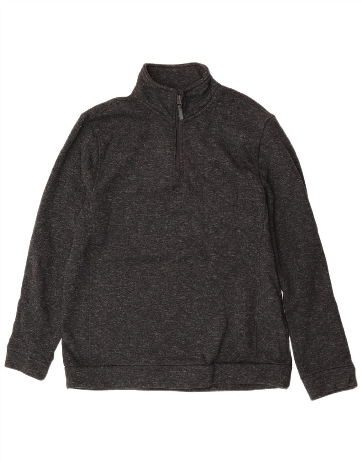 Mountain Warehouse Mens Zip Neck Sweatshirt Jumper XL Black Flecked