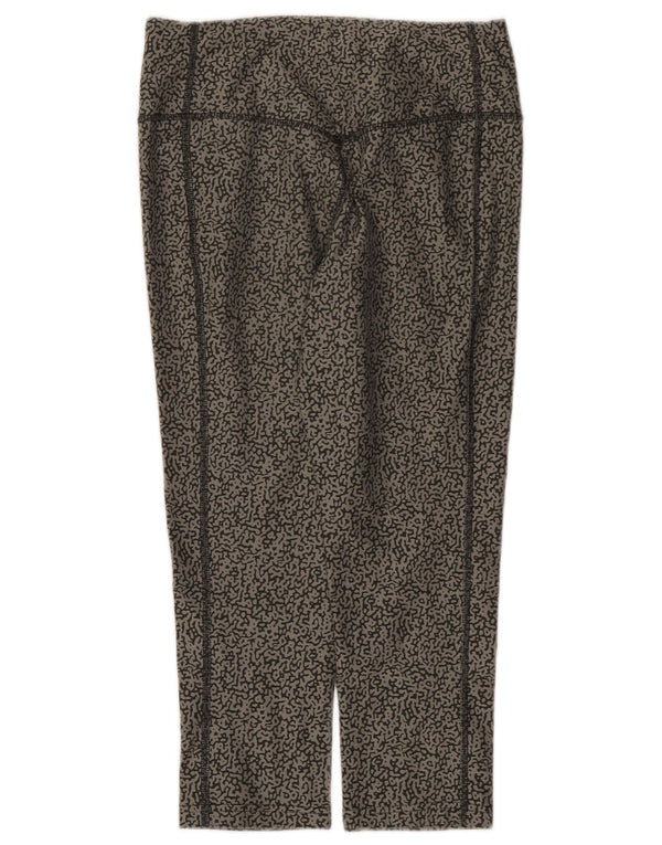 Nike Womens Dri Fit Abstract Pattern Capri Leggings UK 10 Small Grey
