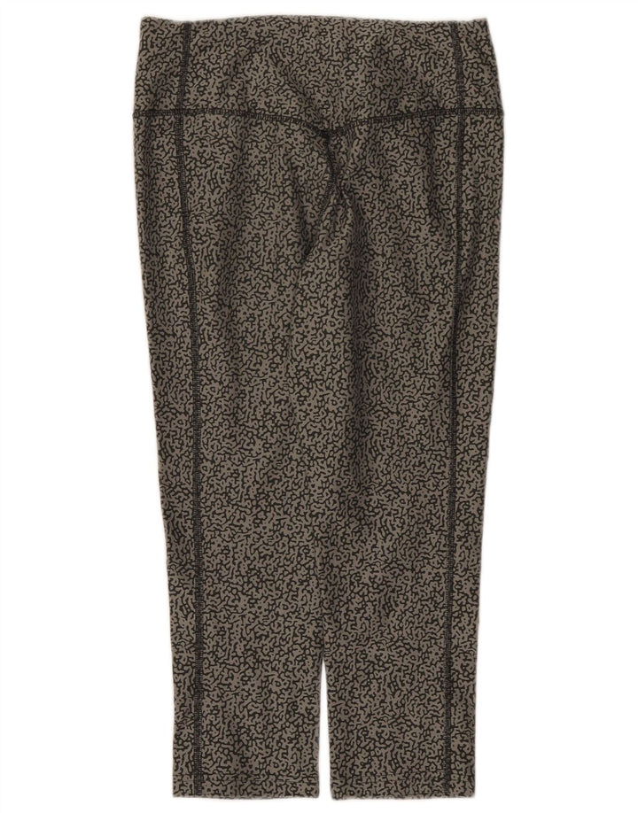 Nike Womens Dri Fit Abstract Pattern Capri Leggings UK 10 Small Grey