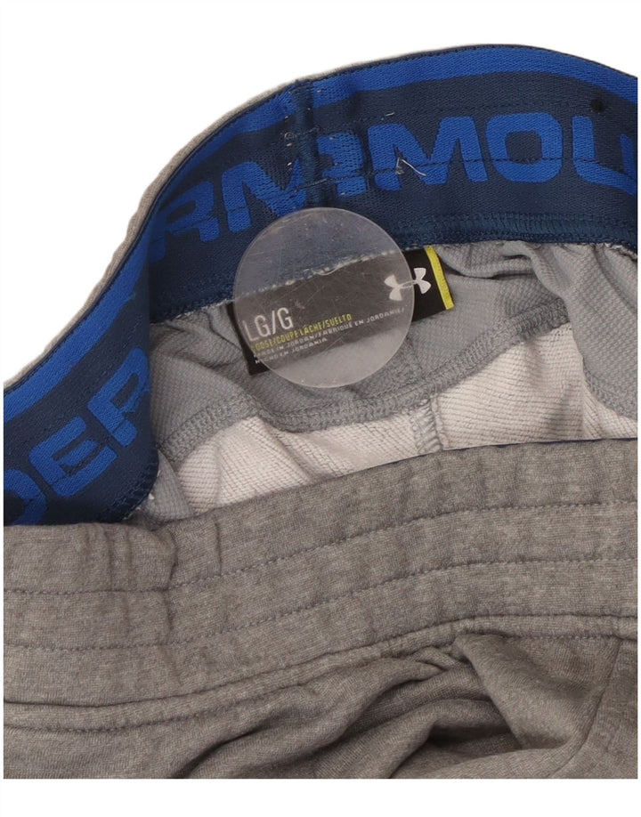 Under Armour Mens Tracksuit Trousers Large Grey Colourblock