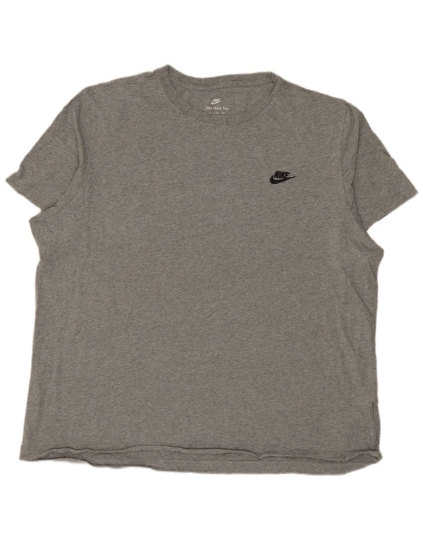NIKE Mens T-Shirt Top 2XL Grey Flecked Cotton