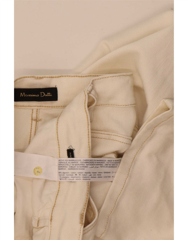 Massimo Dutti Womens Straight Jeans EU 40 Medium W30 L29 Off White Cotton