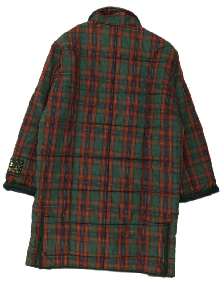 Vintage Womens Padded Coat UK 18 XL Green Plaid