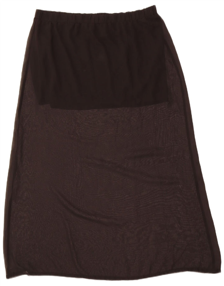 Benetton Womens A-Line Skirt Large W34  Black Polyester