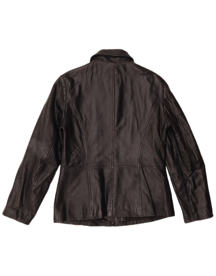 Conbipel Womens Leather Jacket IT 46 Large Black Leather