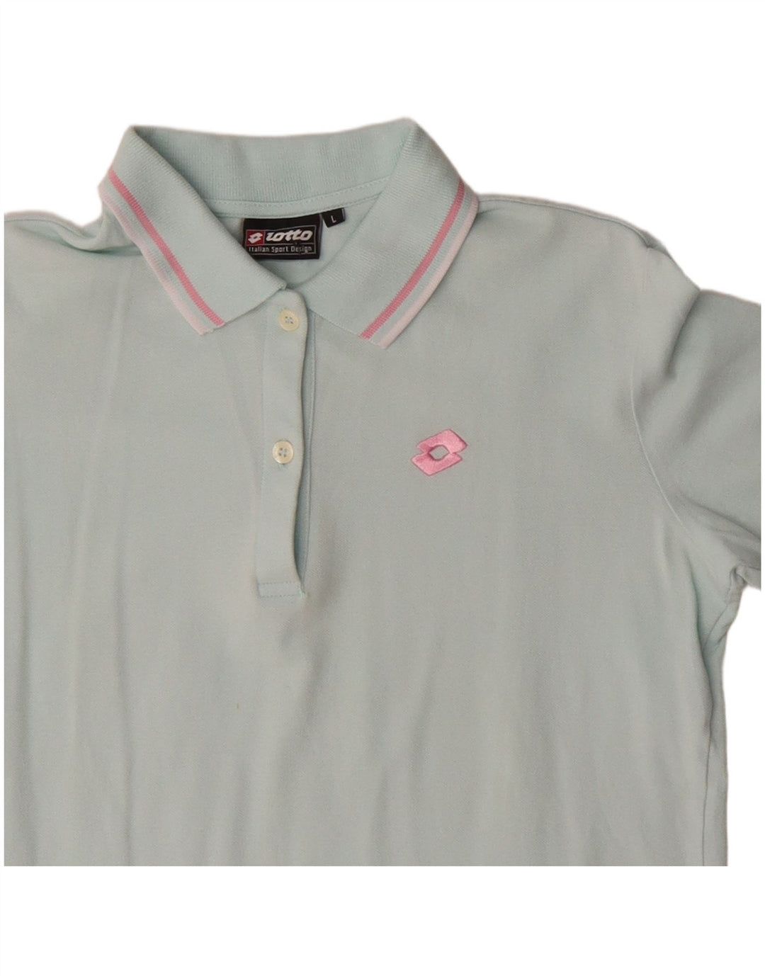 Lotto Womens Polo Shirt UK 14 Large Blue Cotton