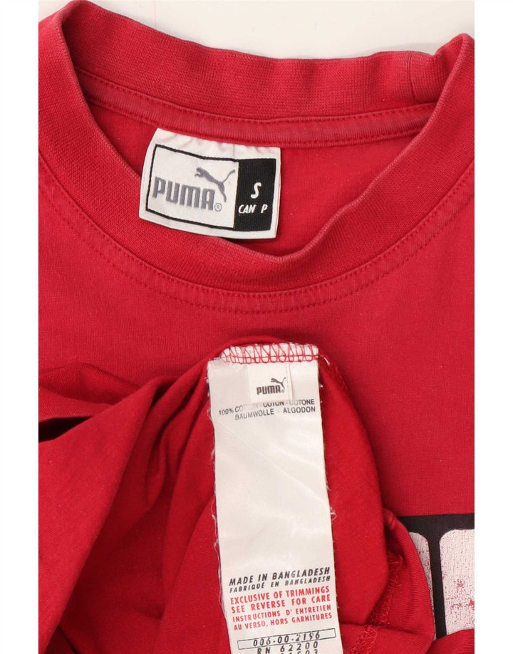 Puma Mens Graphic T-Shirt Top Small Red Cotton