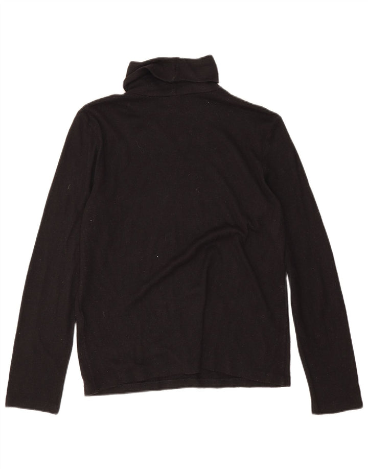 Zara Womens Top Long Sleeve UK 14 Medium Black Viscose