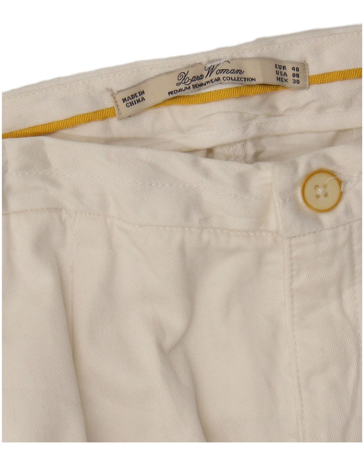 Zara Womens Straight Chino Trousers EU 40 Medium W30 L28 White