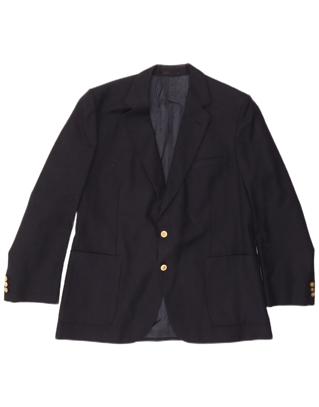 Aquascutum Mens 2 Button Blazer Jacket IT 46 Small Navy Blue Wool