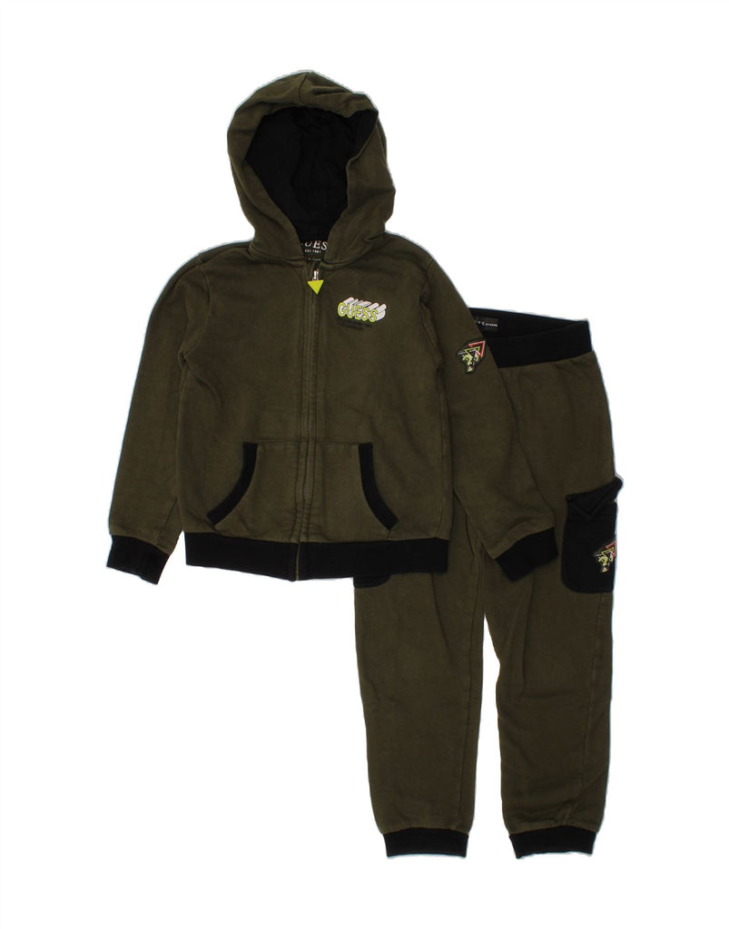 GUESS Boys Graphic Full Tracksuit 5-6 Years  Khaki Colourblock Cotton Vintage Guess and Second-Hand Guess from Messina Hembry 