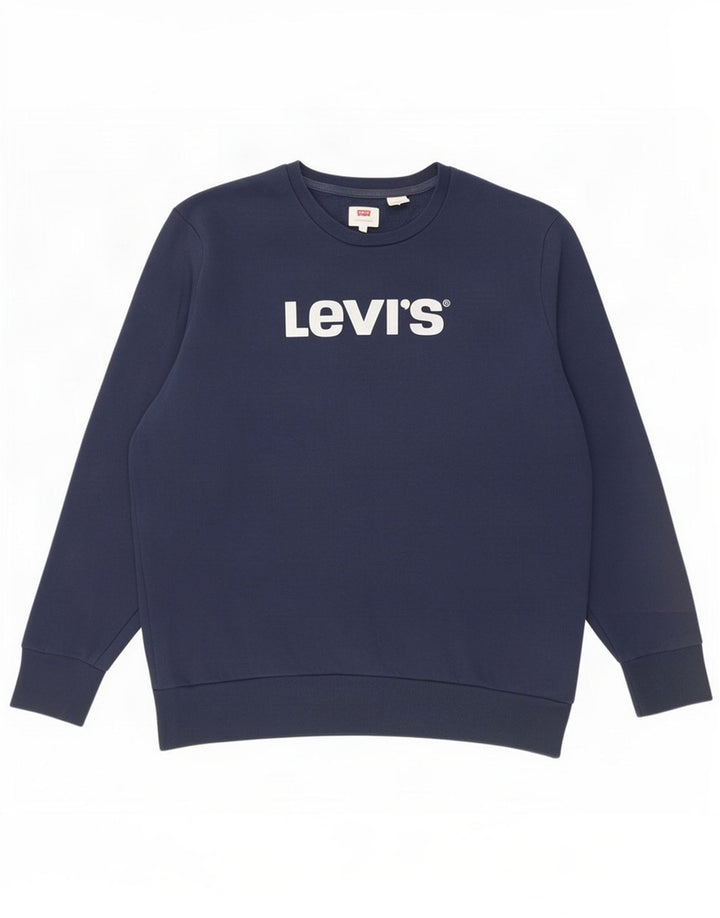 Levi's Mens Graphic Sweatshirt Jumper Large Navy Blue Cotton