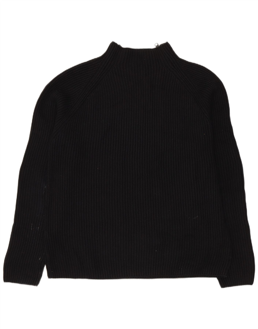 Zara Mens Zip Neck Jumper Sweater Large Black Cotton