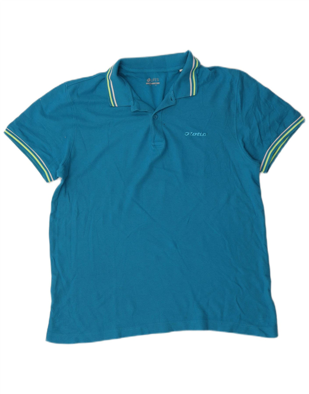 Lotto Mens Polo Shirt XL Blue Cotton