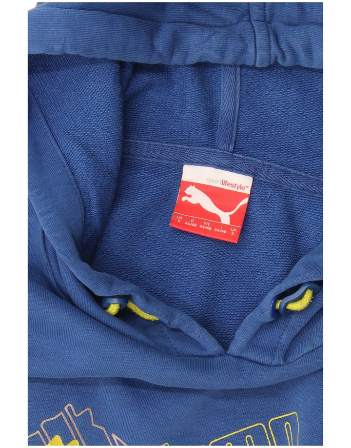 PUMA Mens Graphic Hoodie Jumper Small Blue
