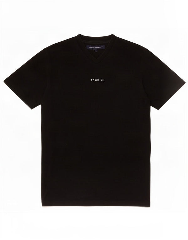 French Connection Mens T-Shirt Top Large Black Cotton