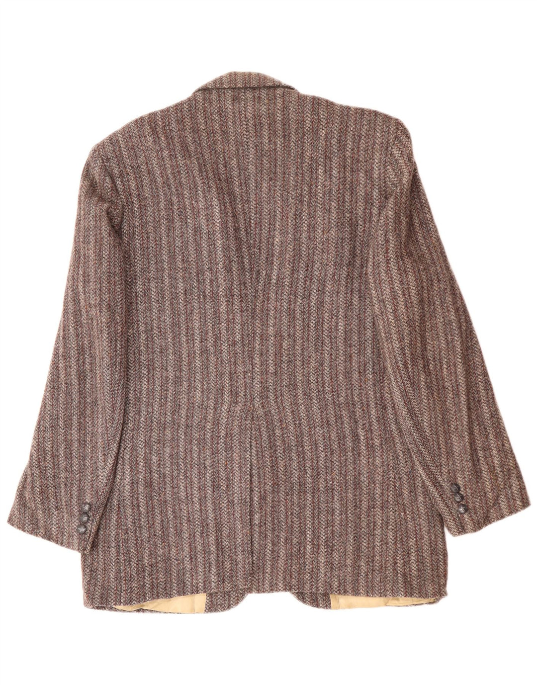 HARRIS TWEED Mens 2 Button Blazer Jacket UK 38 Medium Grey Striped
