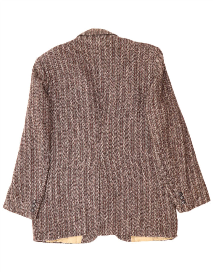HARRIS TWEED Mens 2 Button Blazer Jacket UK 38 Medium Grey Striped