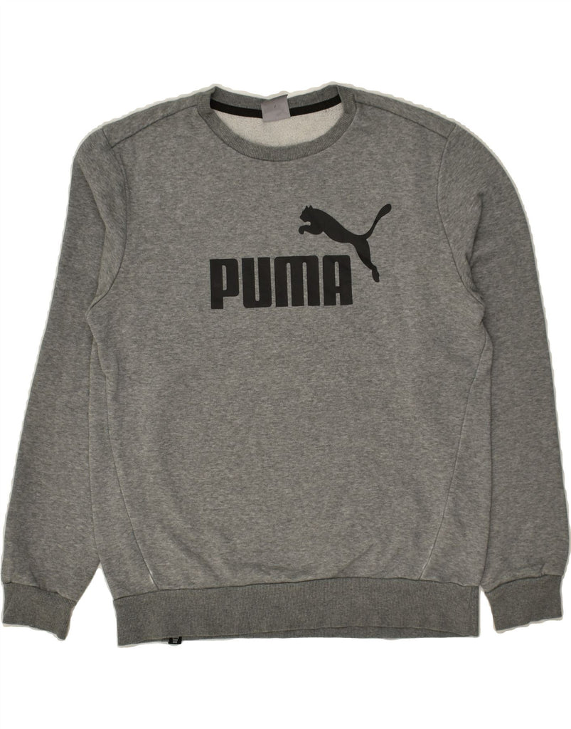 PUMA Mens Graphic Sweatshirt Jumper Medium Grey Cotton | Vintage Puma | Thrift | Second-Hand Puma | Used Clothing | Messina Hembry 